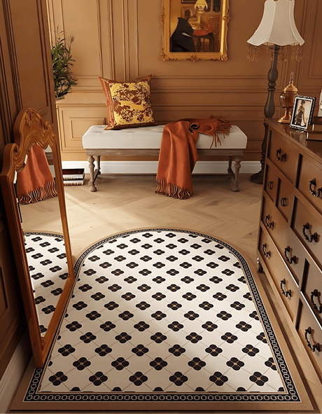 Classic black and white Parisienne Door Mat