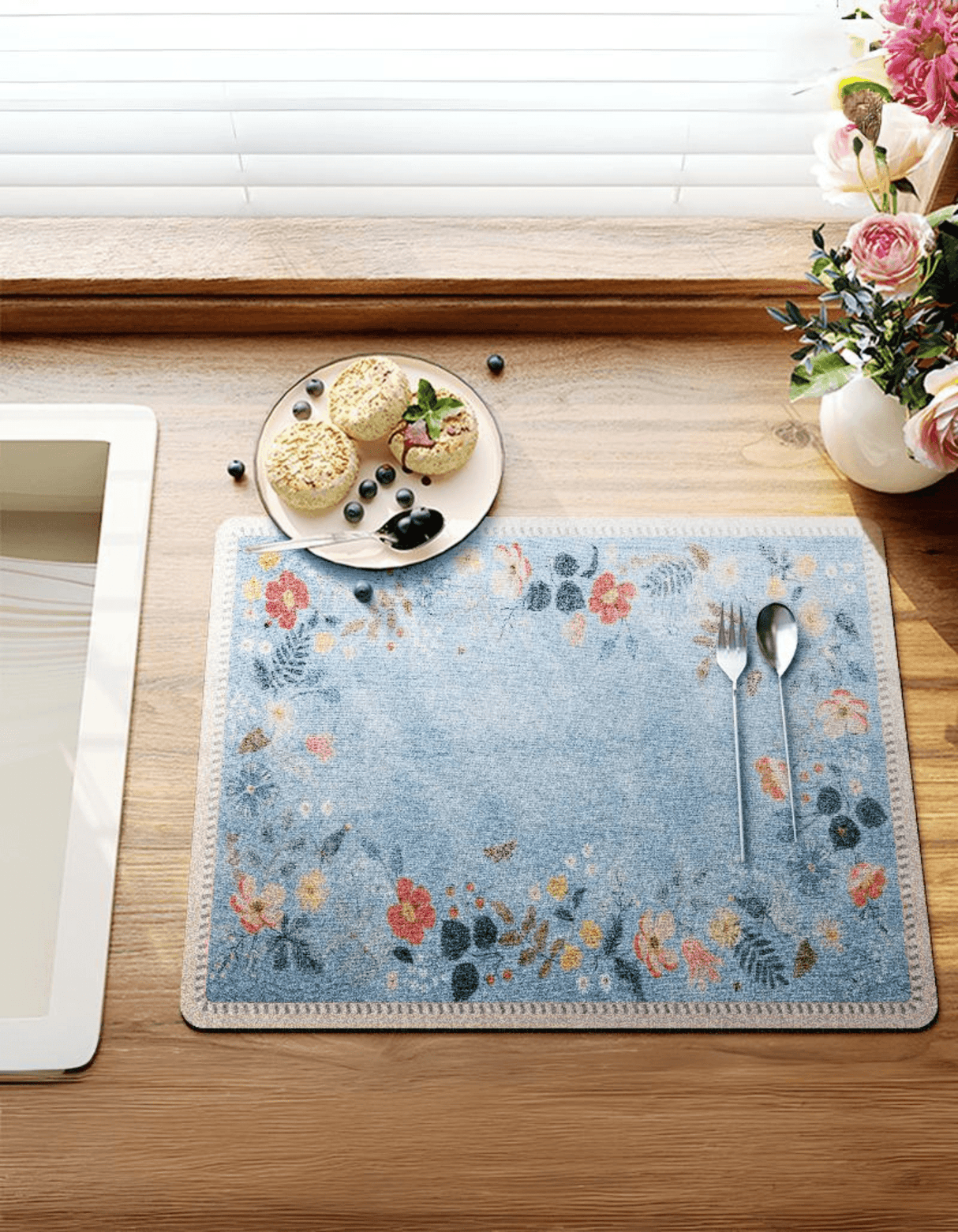 Blue Meadow Dish Drying Mat