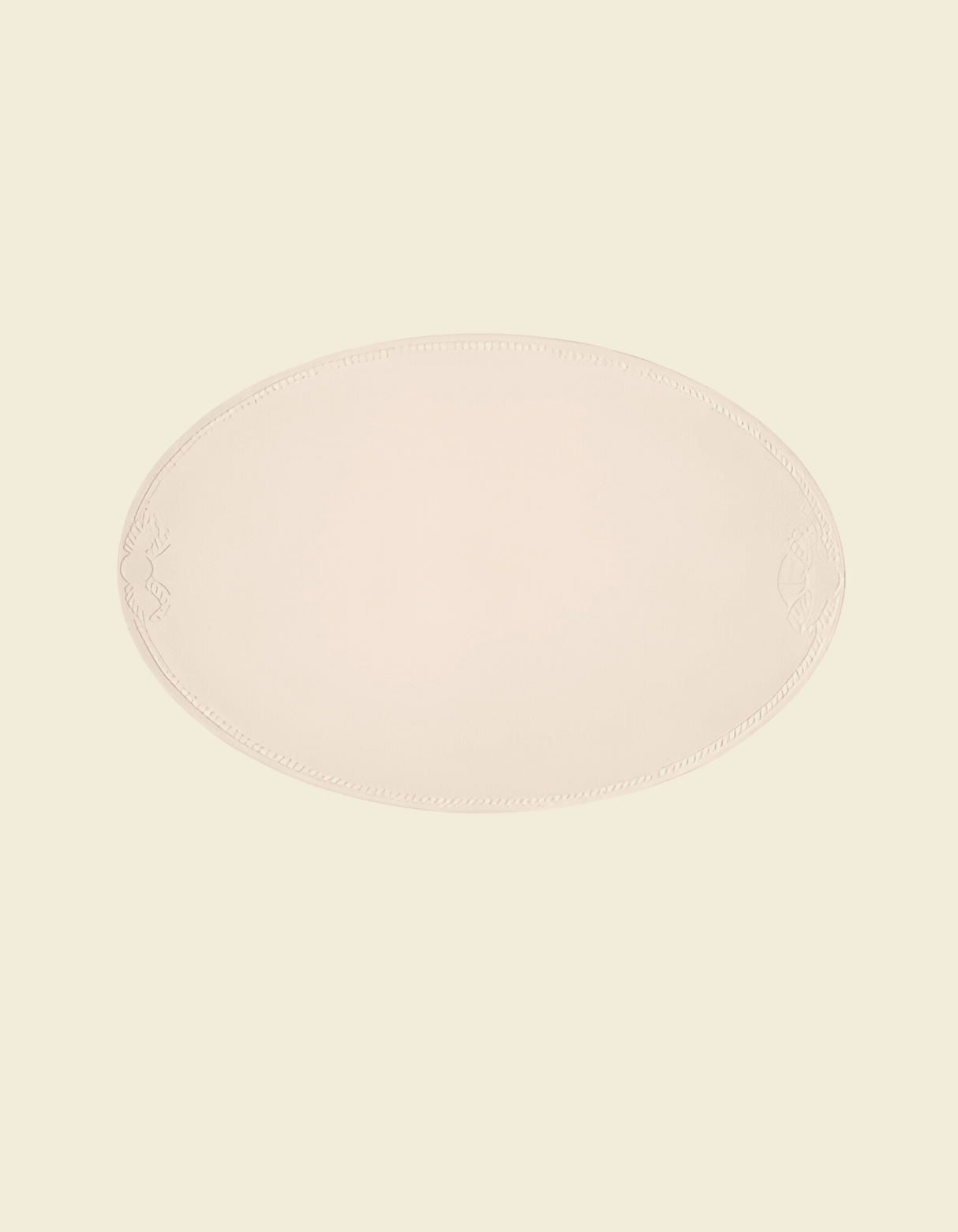 UnRoll Oval Retro Vegan Leather Place Mat - Beige