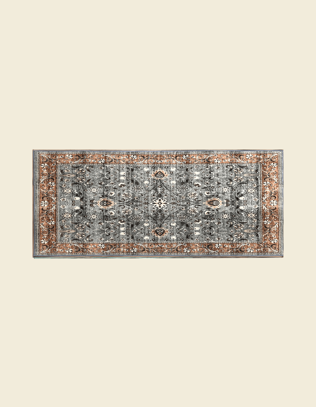 Boho Faux Wool Kitchen Runner in Royal Blue