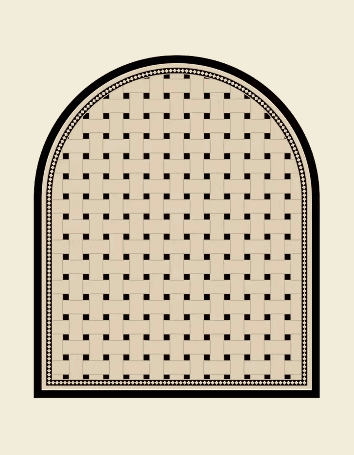 Checkerboard Door Mat. It is waterproof, non-slip, stain-repellent, durable and arched-shaped, making it an excellent indoor entrance welcome doormat.