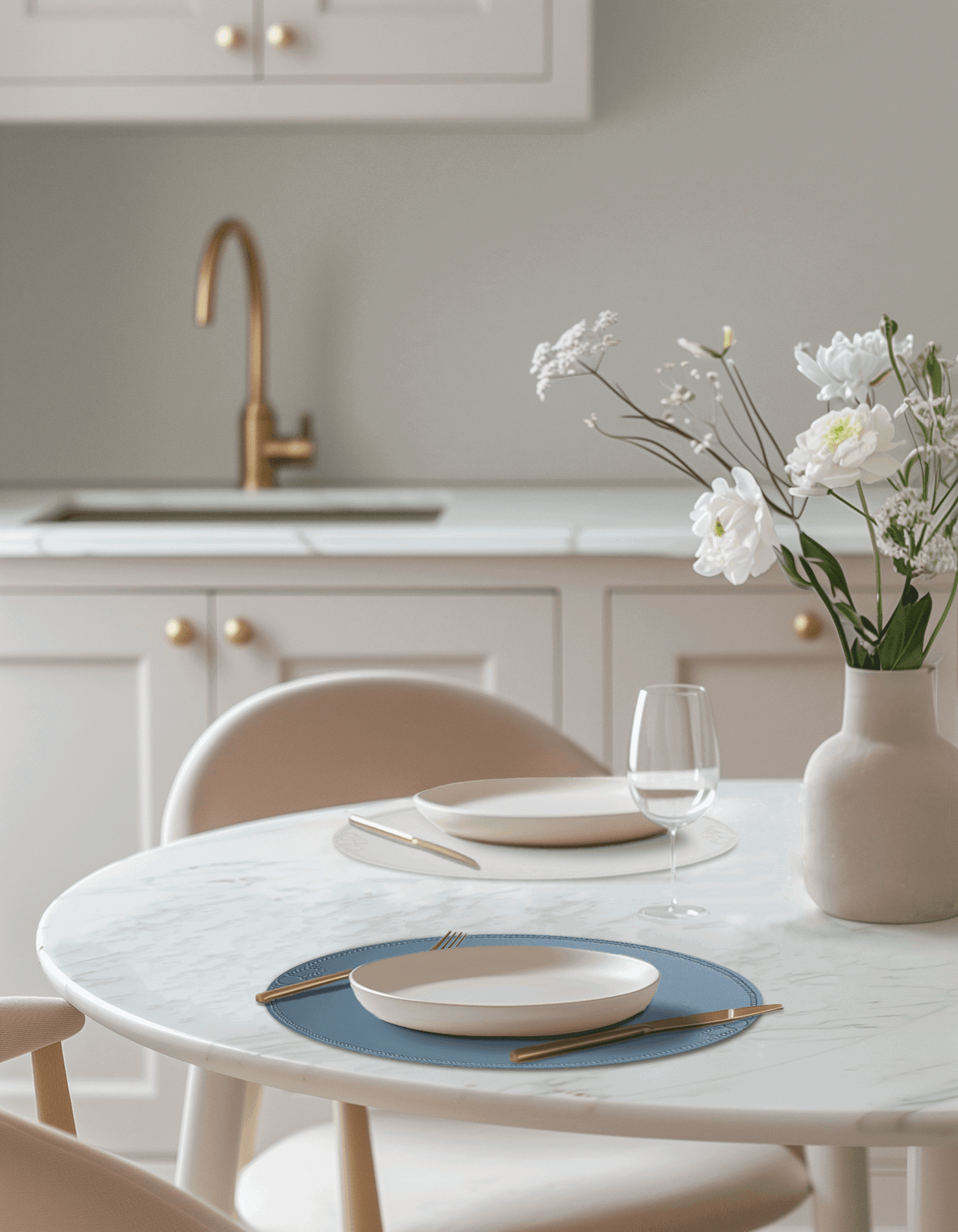 UnRoll™ Oval Retro Vegan Leather Place Mat - Grey