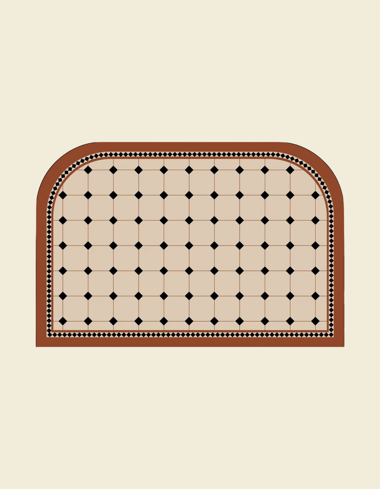 roman tile door mat arched 6090
