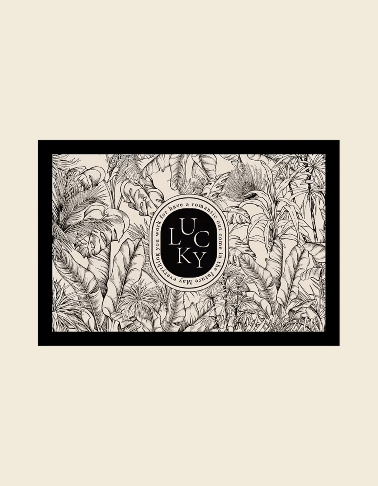 Palm Botanical Kitchen Mat features minimal black and white tropical jungle design. Our stain-resistant and water-proof kitchen rug is perfect for a busy kitchen!