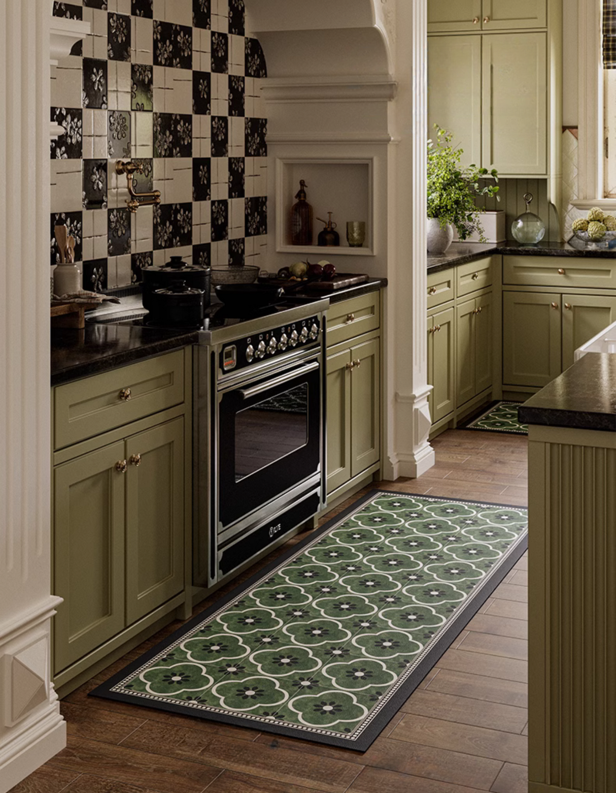 versailles tile kitchen mat: