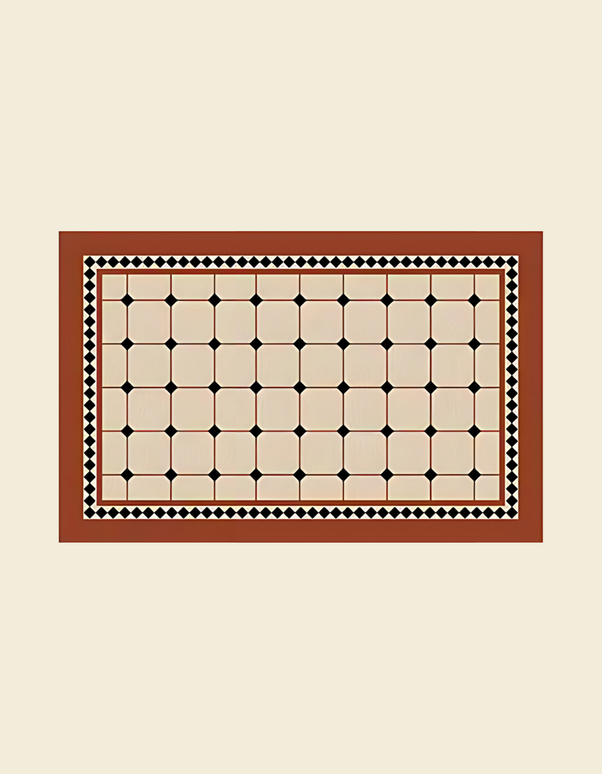 Maison Matta’s Roman Tile Kitchen Mat's tile design and rich rustic color add elegant style to your kitchen. It's anti-slip, cushioned, and easy to maintain