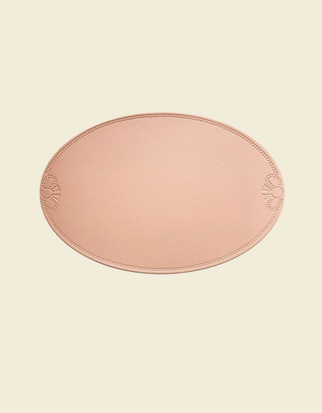 UnRoll Oval Retro Vegan Leather Place Mat - Pink