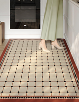 Maison Matta’s Roman Tile Kitchen Mat's tile design and rich rustic color add elegant style to your kitchen. It's anti-slip, cushioned, and easy to maintain