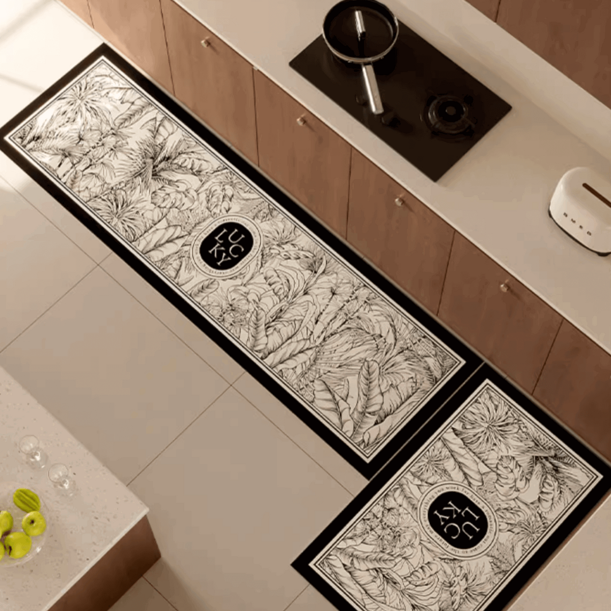 Palm Botanical Kitchen Mat | Nonslip Anti-Fatigue Kitchen Rug | 18*30 ...