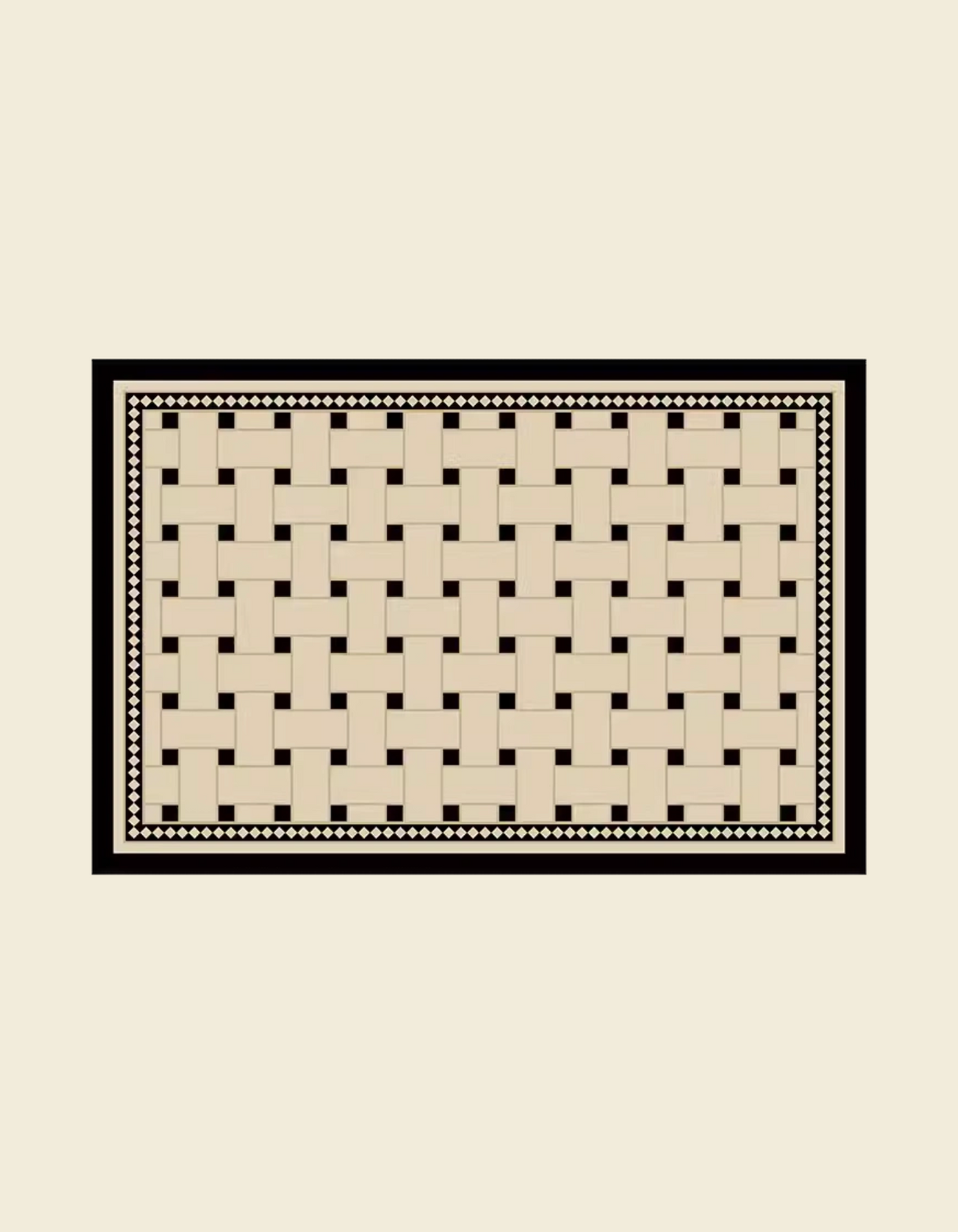 Checkerboard Door Mat. It is waterproof, non-slip, stain-repellent, durable and arched-shaped, making it an excellent indoor entrance welcome doormat.