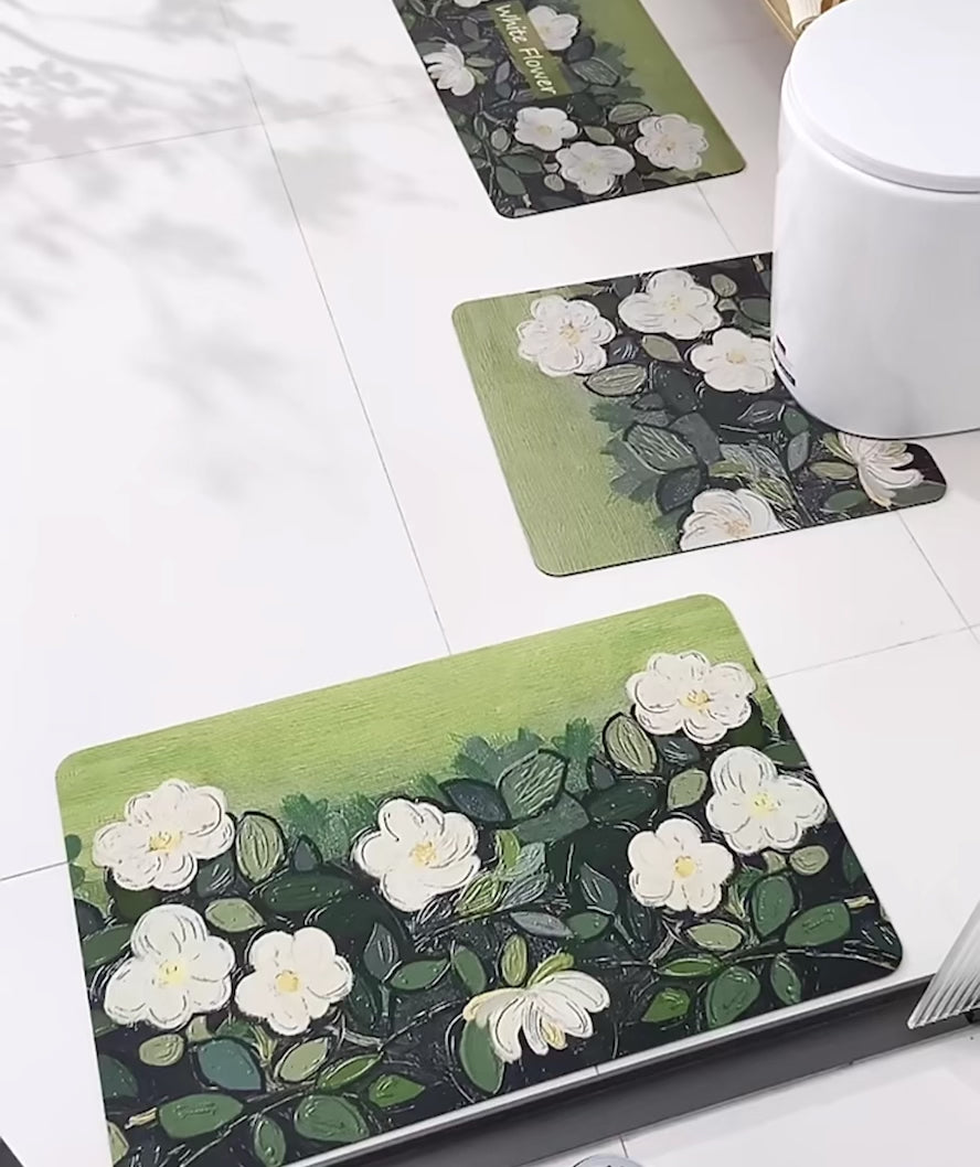 UnRoll™ Tapis de bain Roses sauvages de style Van Gogh